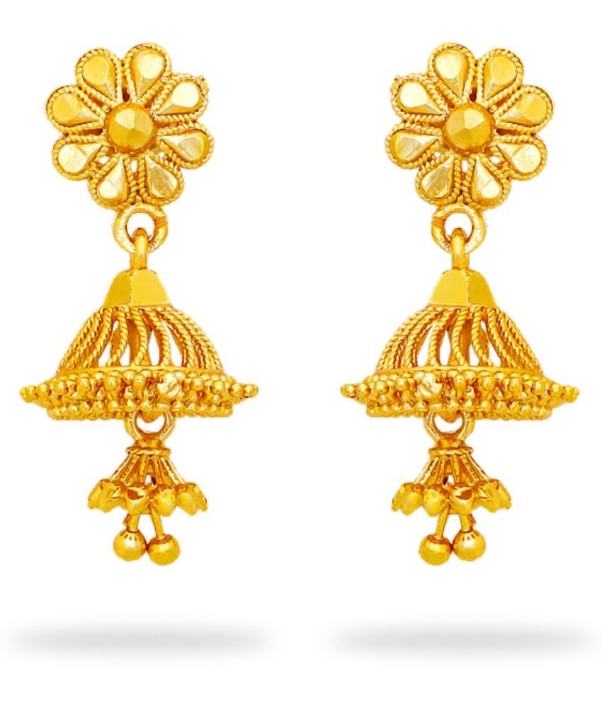     			LUV FASHION Golden Jhumki Earrings ( Pack of 1 )