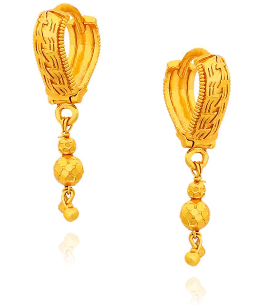     			LUV FASHION Golden Jhumki Earrings ( Pack of 1 )