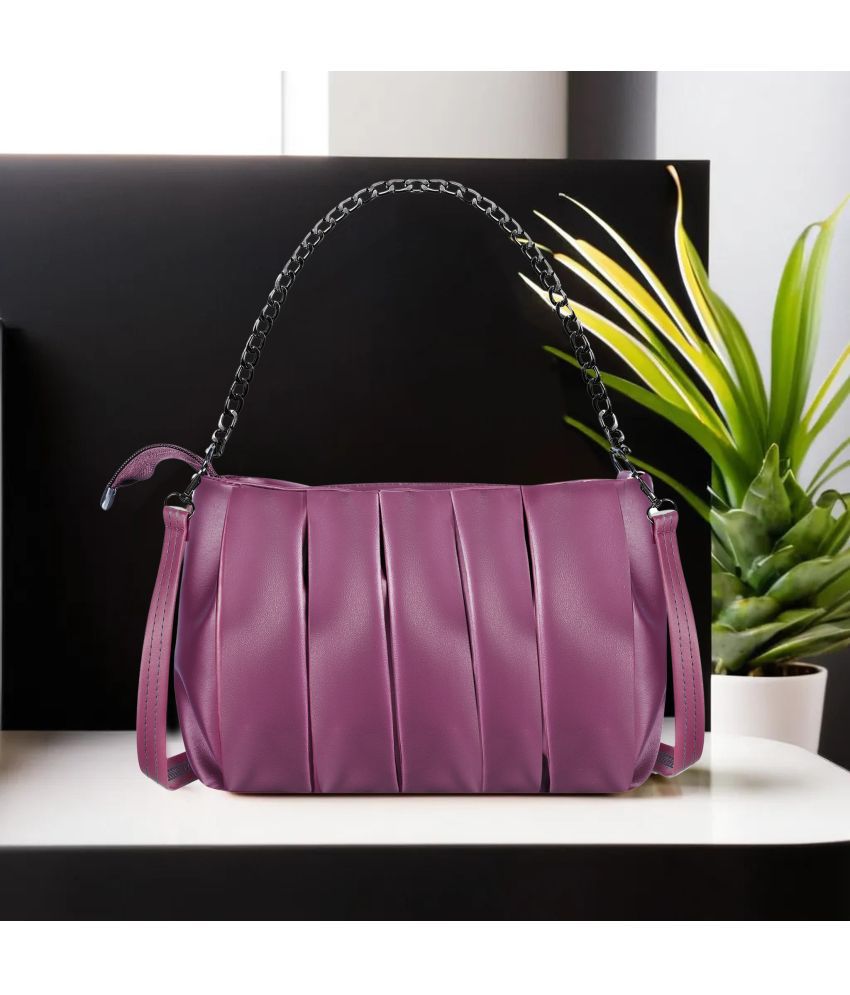     			Lorem Purple Faux Leather Handheld