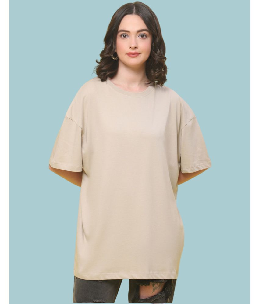     			PP Kurtis Beige Cotton Blend Women's T-Shirt ( Pack of 1 )