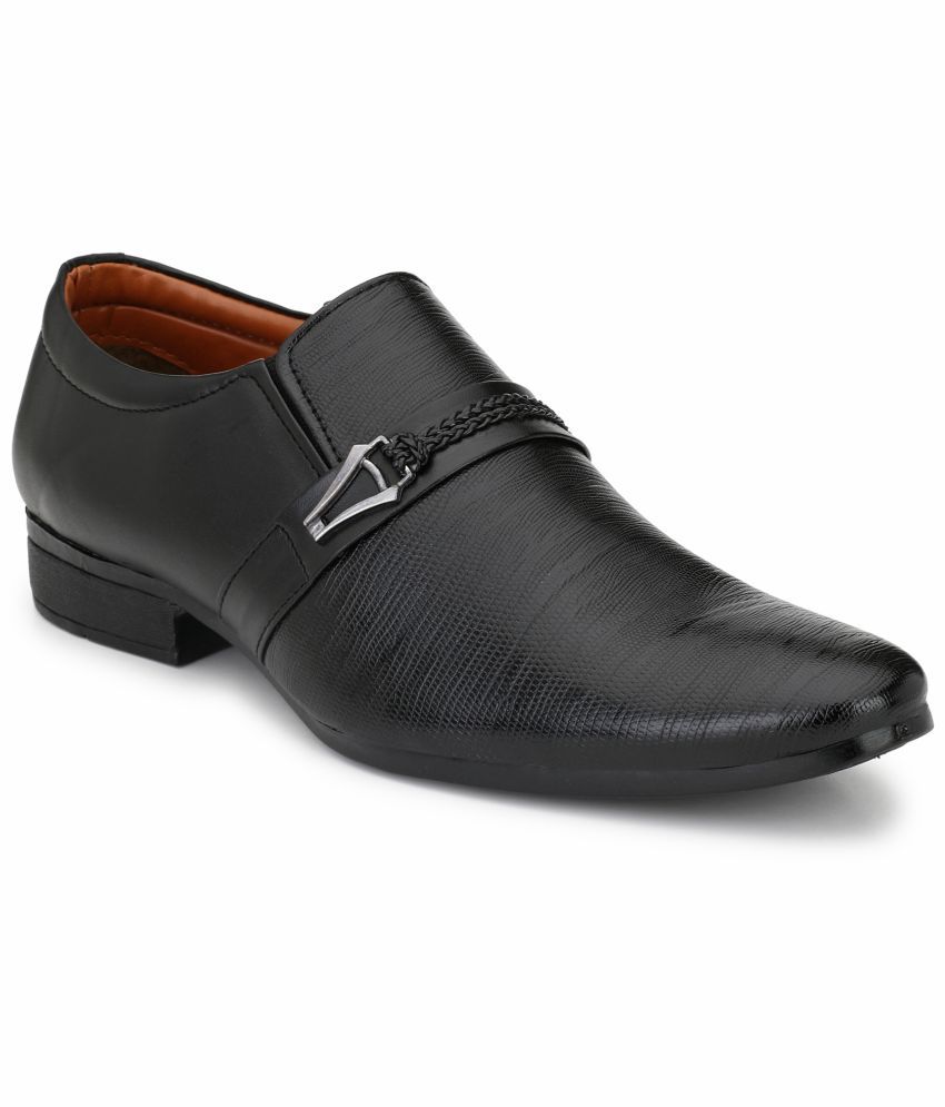     			RL Rocklin Men Black Men's Slip On Formal Shoes