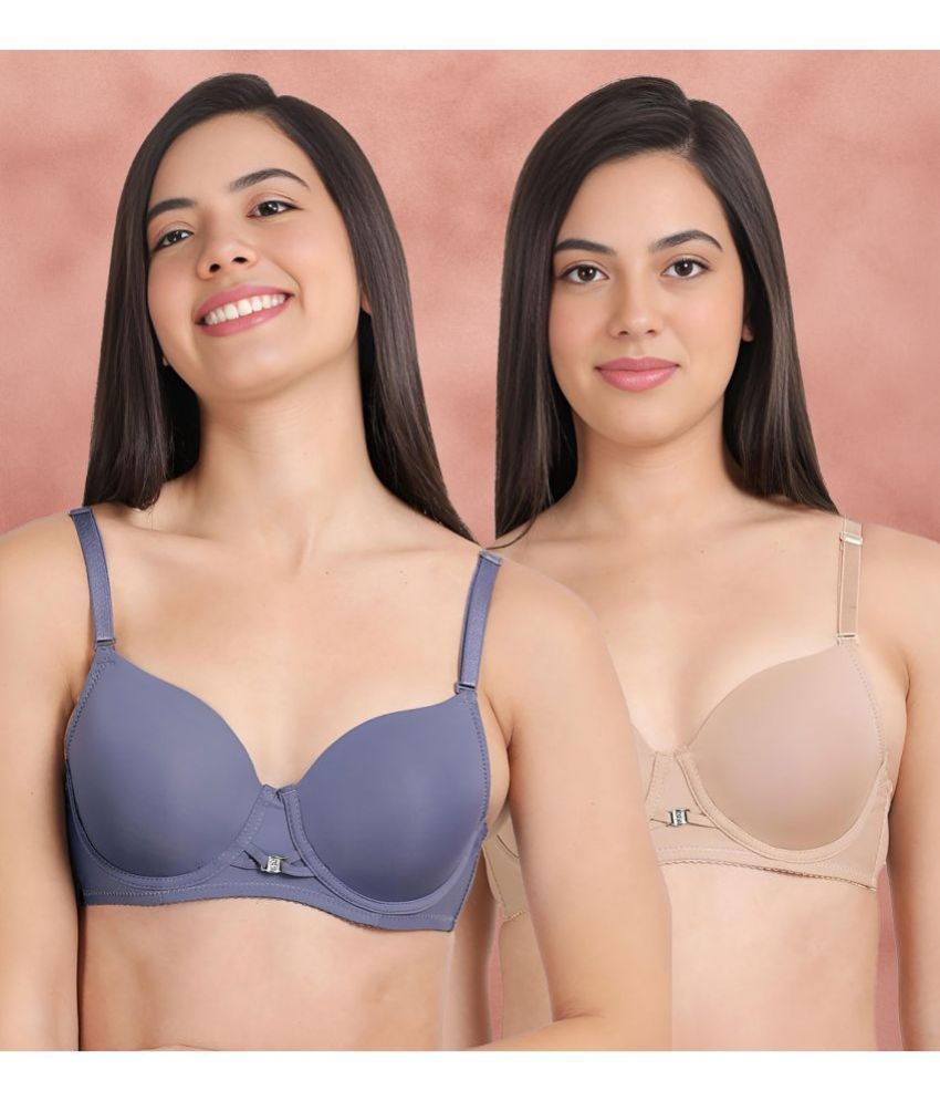     			Susie Pack of 2 Nylon Women's T-Shirt Bra ( Blue ) susi-c2b-1470