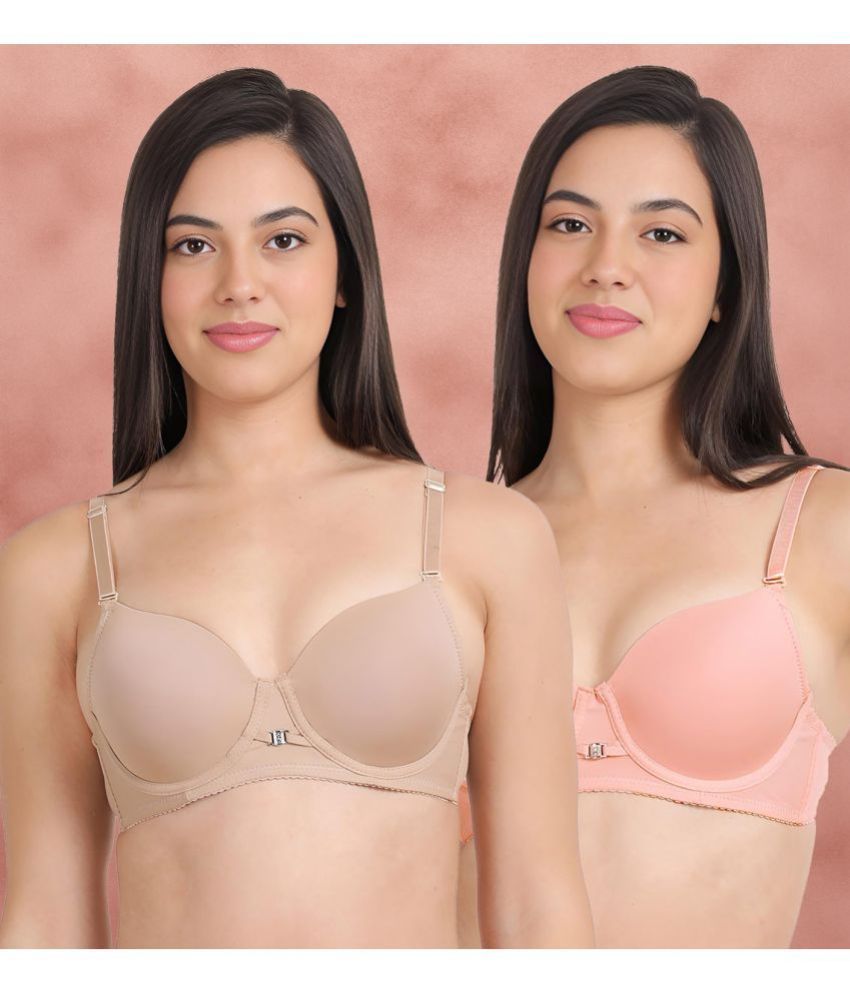     			Susie Pack of 2 Nylon Women's T-Shirt Bra ( Pink ) susi-c2b-1471