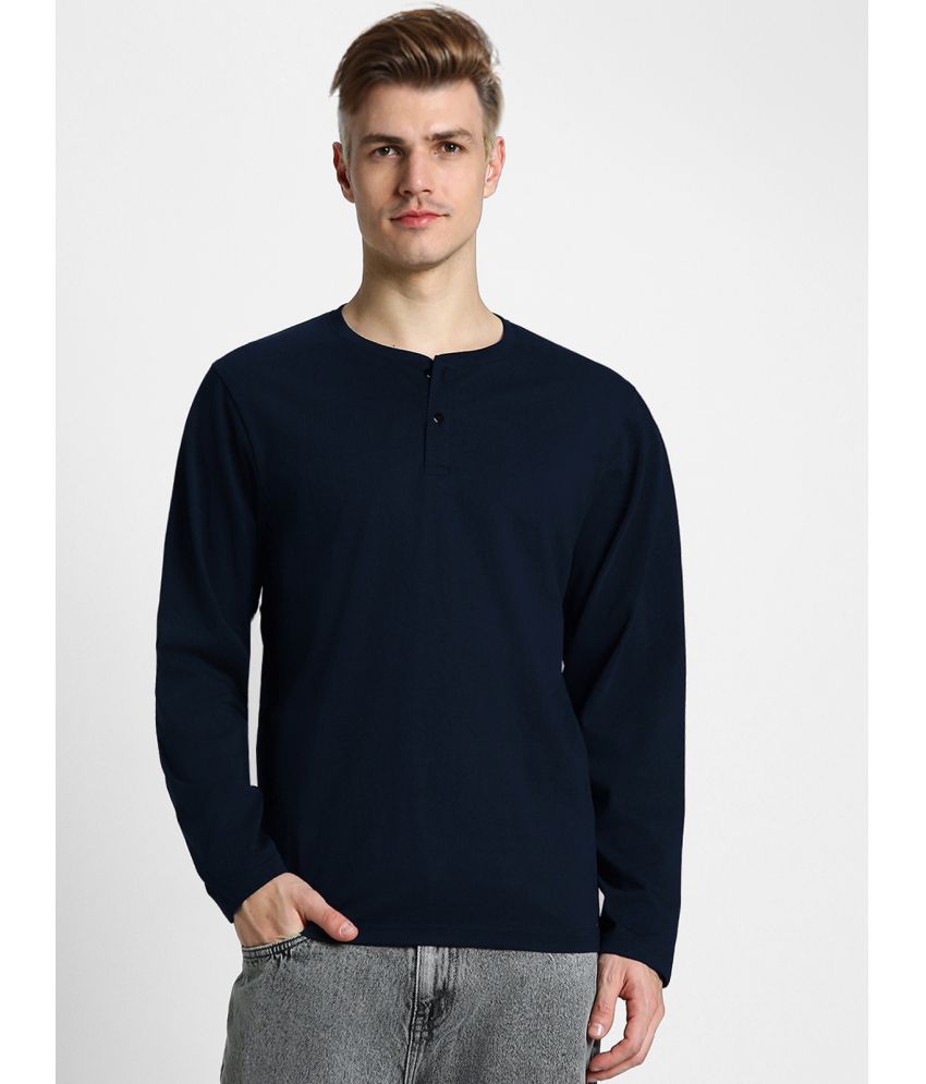     			Veirdo 100% Cotton Regular Fit Solid Full Sleeves Men's T-Shirt - Navy Blue ( Pack of 1 )