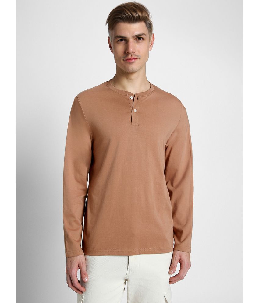     			Veirdo 100% Cotton Regular Fit Solid Full Sleeves Men's T-Shirt - Beige ( Pack of 1 )