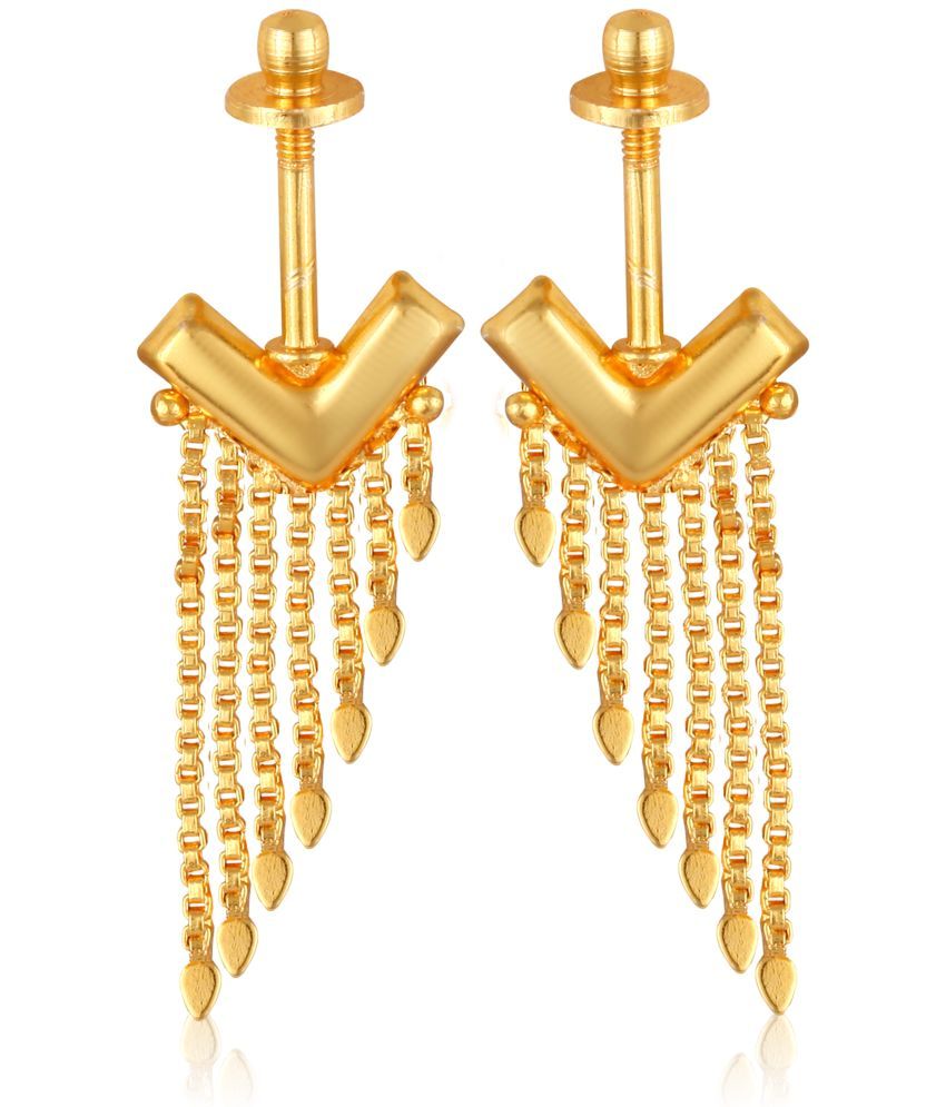     			Vighnaharta Golden Chandbalis Earrings ( Pack of 1 )