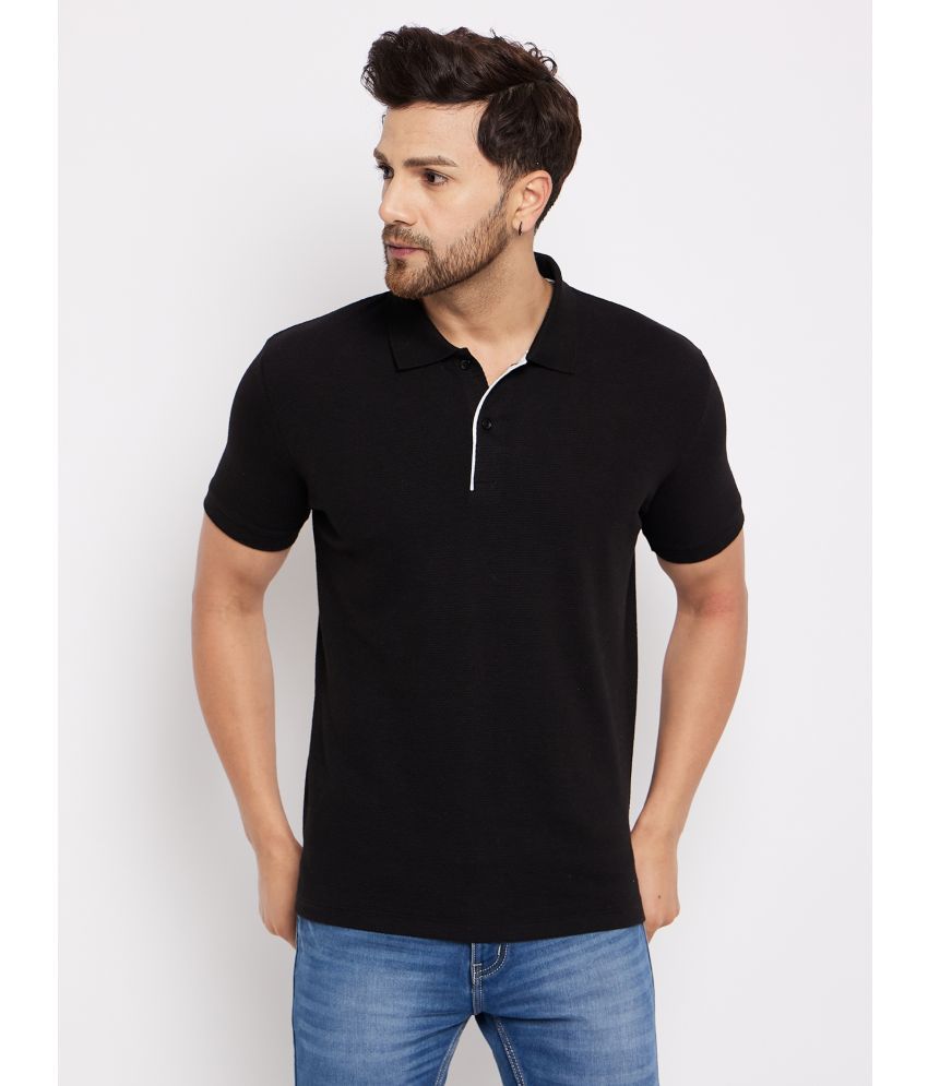     			Wild West Cotton Blend Regular Fit Solid Half Sleeves Men's Polo T Shirt - Black ( Pack of 1 )