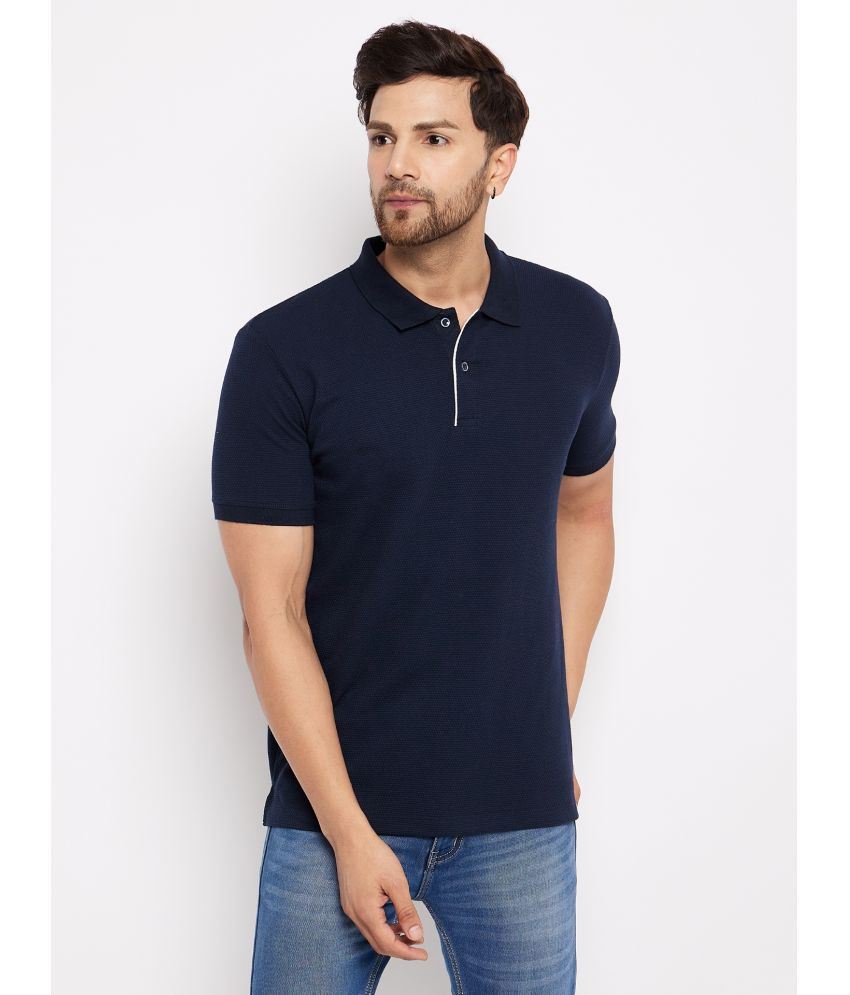     			Wild West Cotton Blend Regular Fit Solid Half Sleeves Men's Polo T Shirt - Navy Blue ( Pack of 1 )