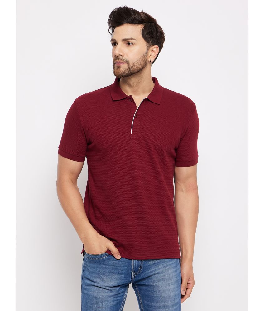     			Wild West Cotton Blend Regular Fit Solid Half Sleeves Men's Polo T Shirt - Maroon ( Pack of 1 )