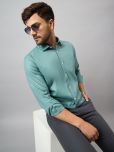 Club York Cotton Blend Regular Fit Solids Full Sleeves Men's Casual Shirt - Sea Green ( Pack of 1 )