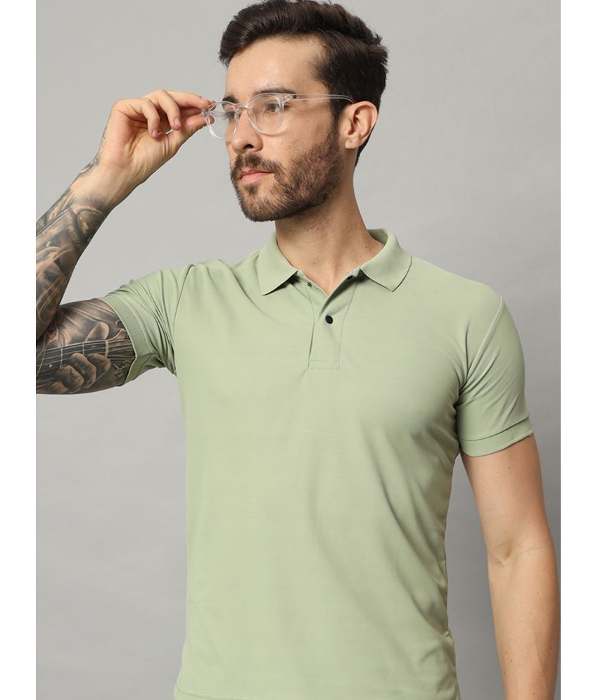    			AAUSTRIA Cotton Blend Regular Fit Solid Half Sleeves Men's Polo T Shirt - Sea Green ( Pack of 1 )