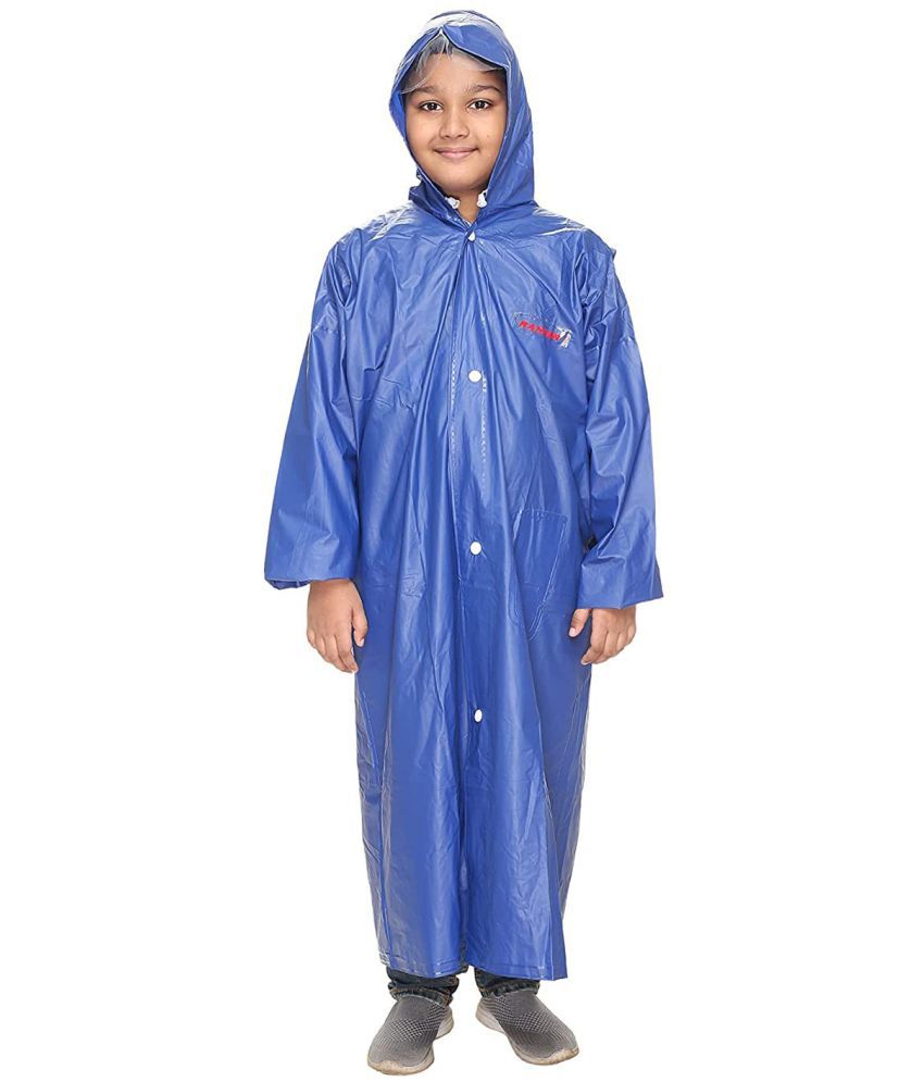     			Aristocrat Rainwear Boys Knee Length Waterproof Raincoat with Hood | Kids Washable Barsati Rainsuit with Two Front Pockets and School Bag Space