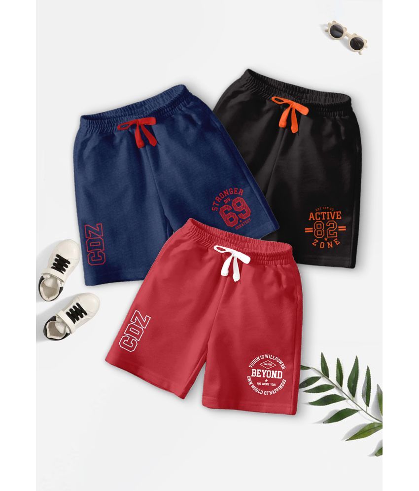     			CODEZ - Multicolor Cotton Blend Boys Shorts ( Pack of 3 )