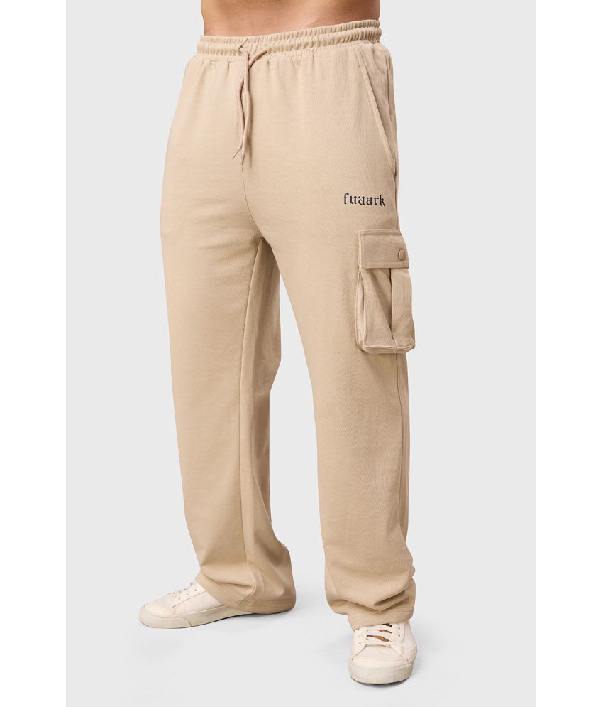     			Fuaark Beige Cotton Blend Men's Sports Trackpants ( Pack of 1 )