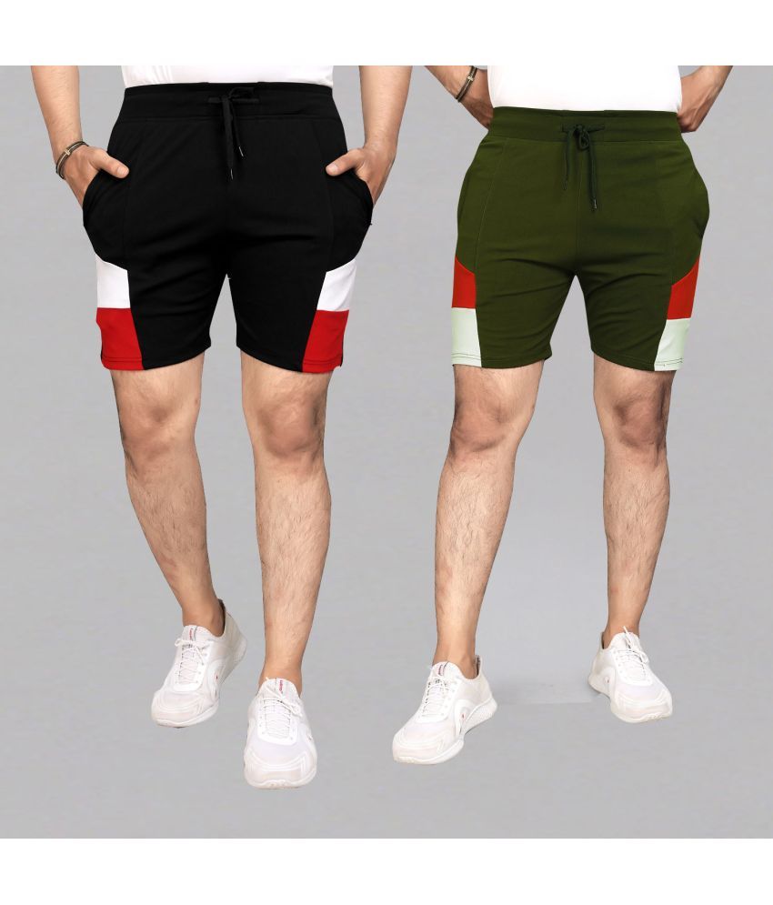     			Henzila Multicolor Polyester Men's Shorts ( Pack of 2 )