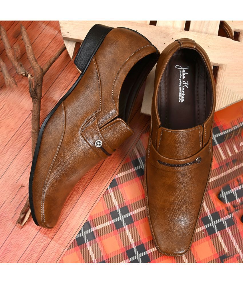     			John Karsun Tan Men's Mocassin Formal Shoes