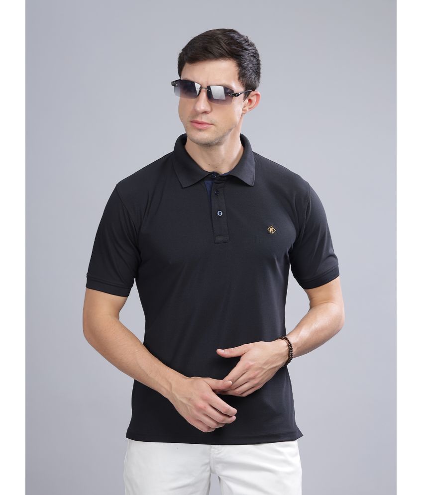     			Paul Street Polyester Slim Fit Embroidered Half Sleeves Men's Polo T Shirt - Black ( Pack of 1 )