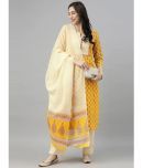 Vaamsi Rayon Printed Kurti With Pants Women's Stitched Salwar Suit - Yellow ( Pack of 1 )