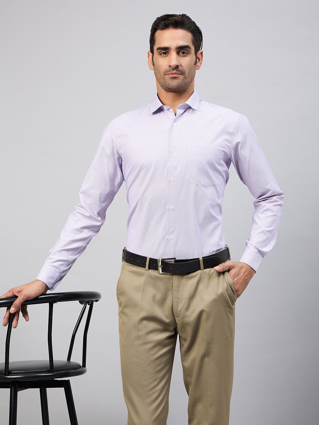     			Club York Cotton Blend Regular Fit Checks Full Sleeves Men's Casual Shirt - Purple ( Pack of 1 )