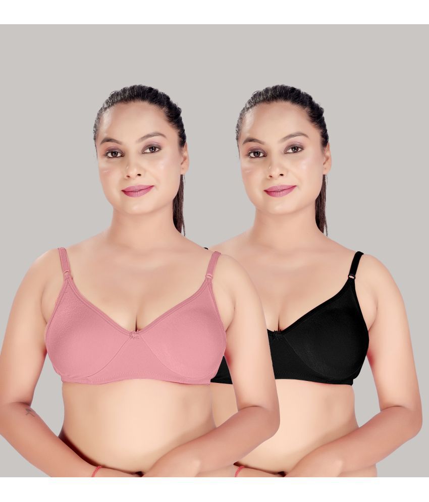     			M A FASHION Multicolor Cotton Non Padded Women's Everyday Bra ( Pack of 2 )