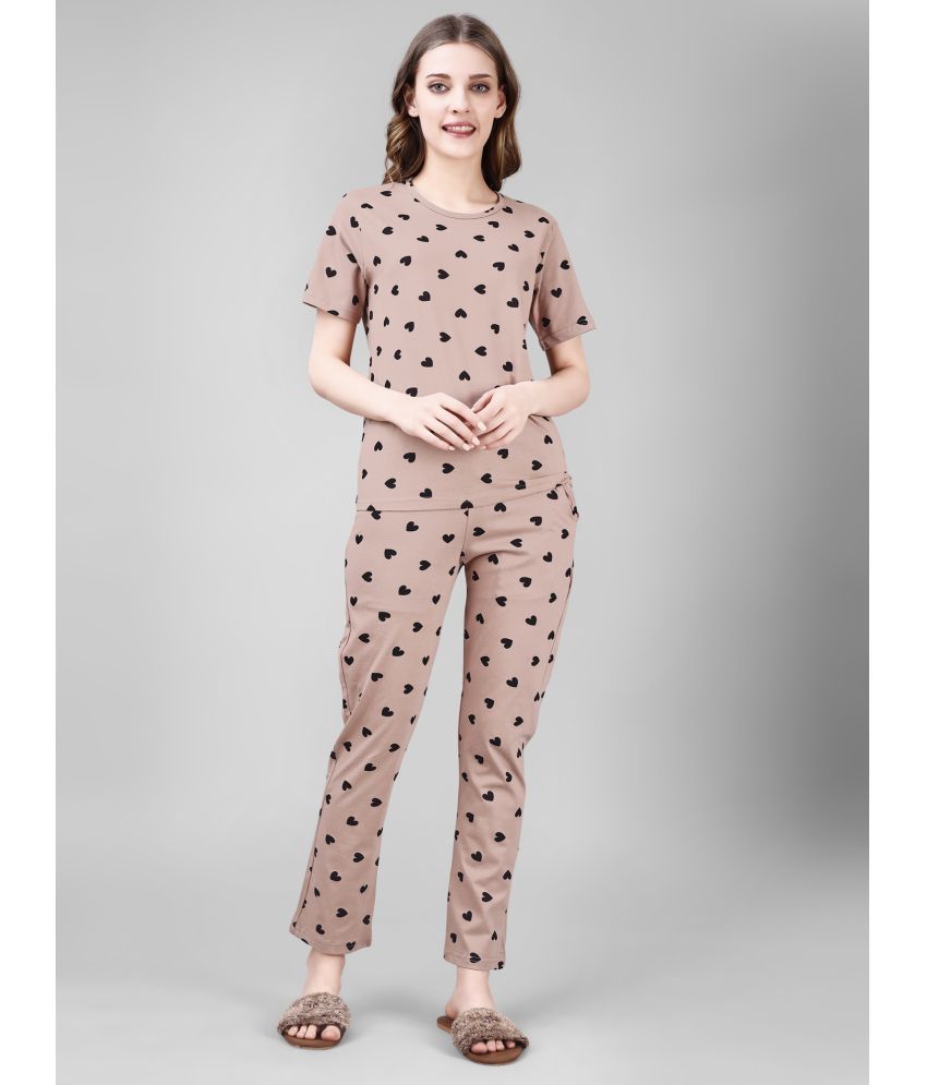     			Smarty Pants Brown Cotton Women's Nightwear Nightsuit Sets ( Pack of 1 )