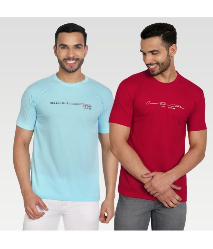     			Zeffit Pack of 2 Cotton Blend Regular Fit Men's T-Shirt ( Multicolor )