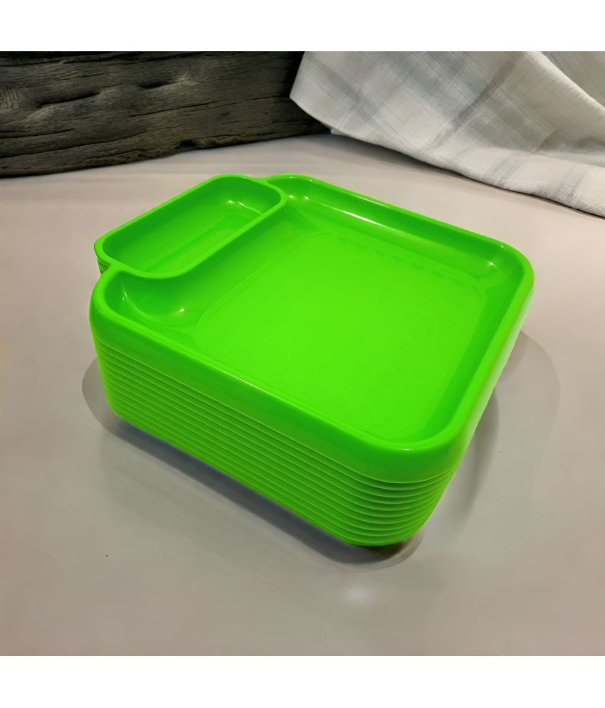     			kitchrox 12 Pcs Plastic Light Green Platter