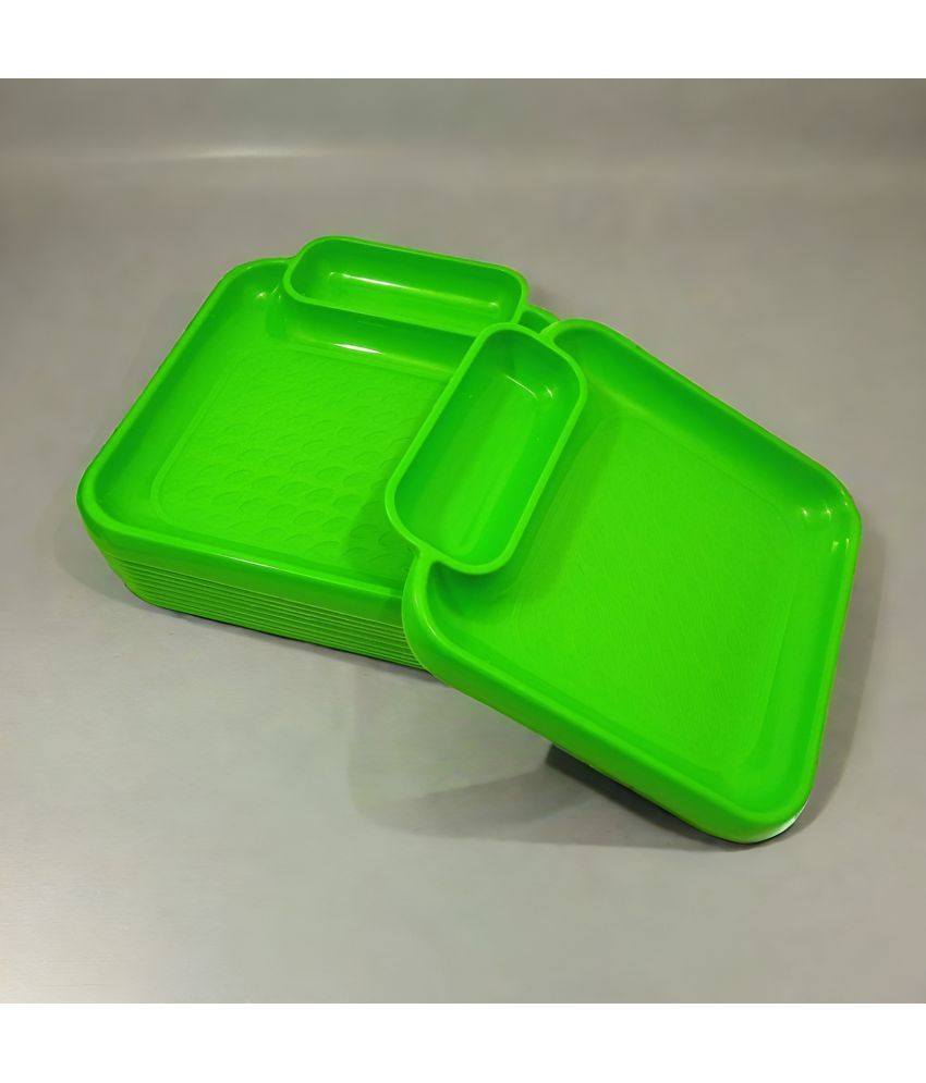     			kitchrox 6 Pcs Plastic Light Green Platter