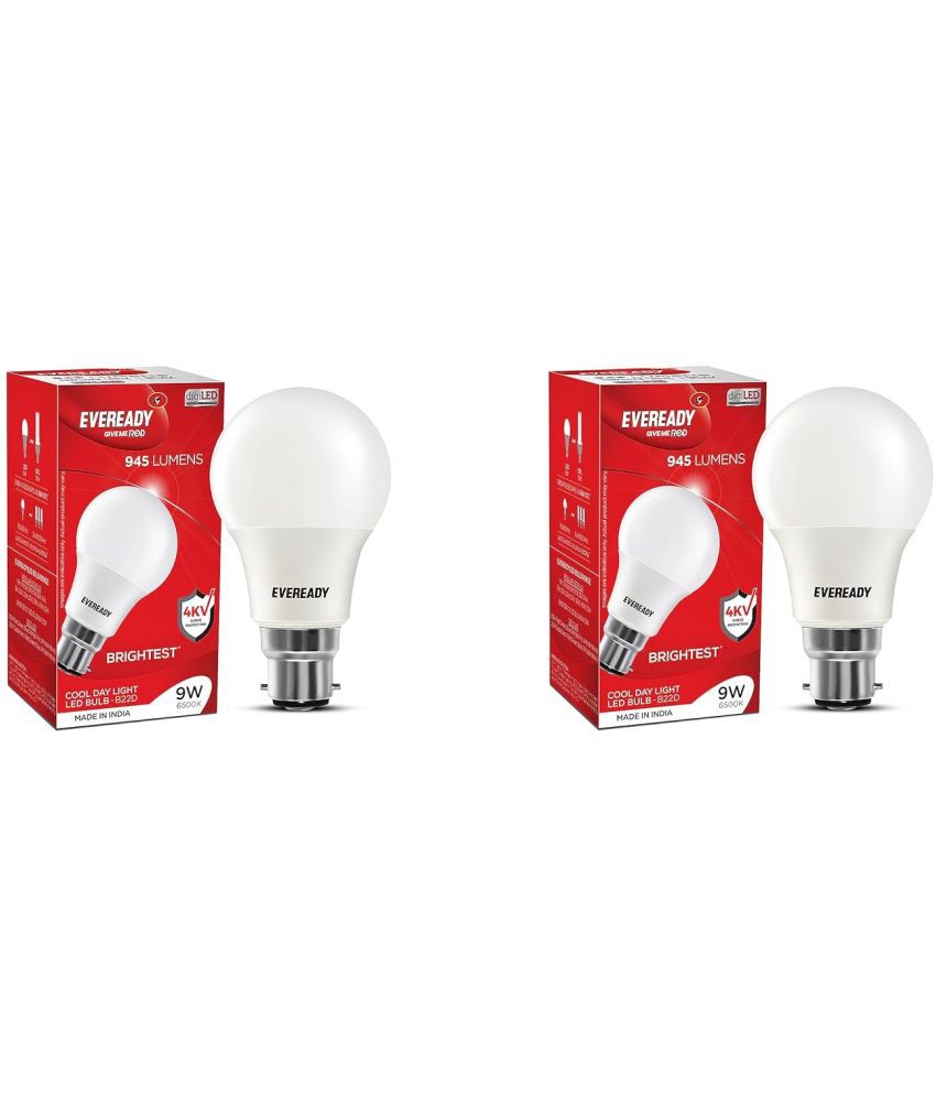     			Eveready 9W Cool Day Light LED Bulb ( Pack of 2 )