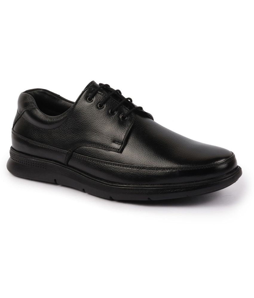     			Fausto Black Men's Derby Formal Shoes