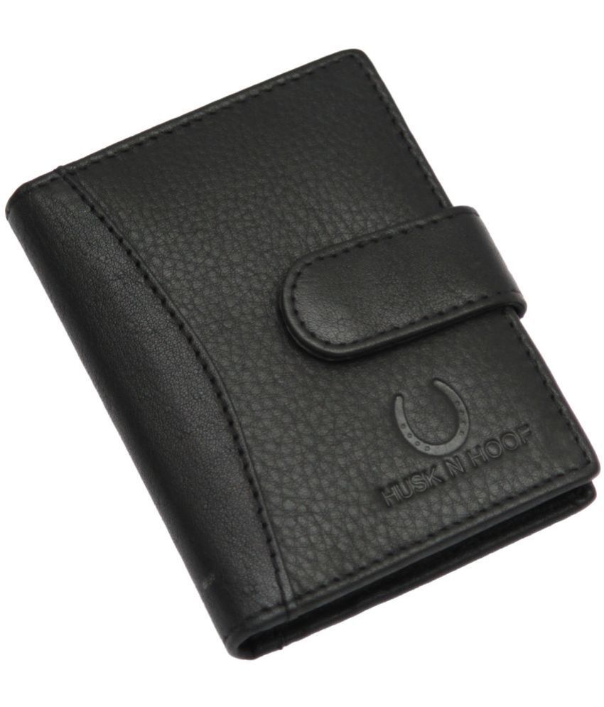     			HUSKNHOOF Black Leather Men's Regular Wallet ( Pack of 1 )