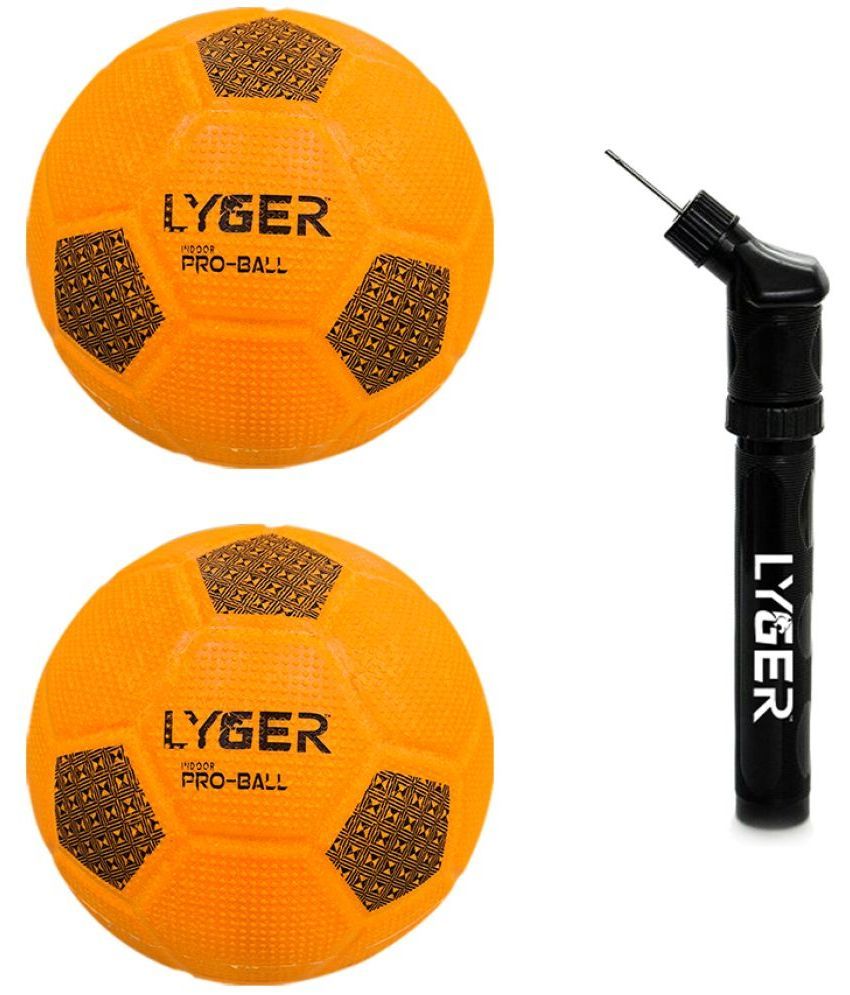     			LYGER Yellow Rubber Football ( Pack of 2 )