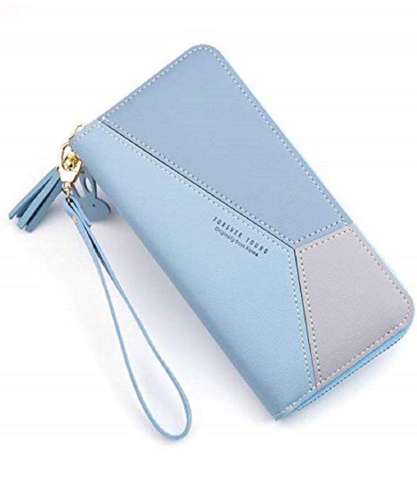    			NAMRA Faux Leather Blue Women's Regular Wallet ( Pack of 1 )