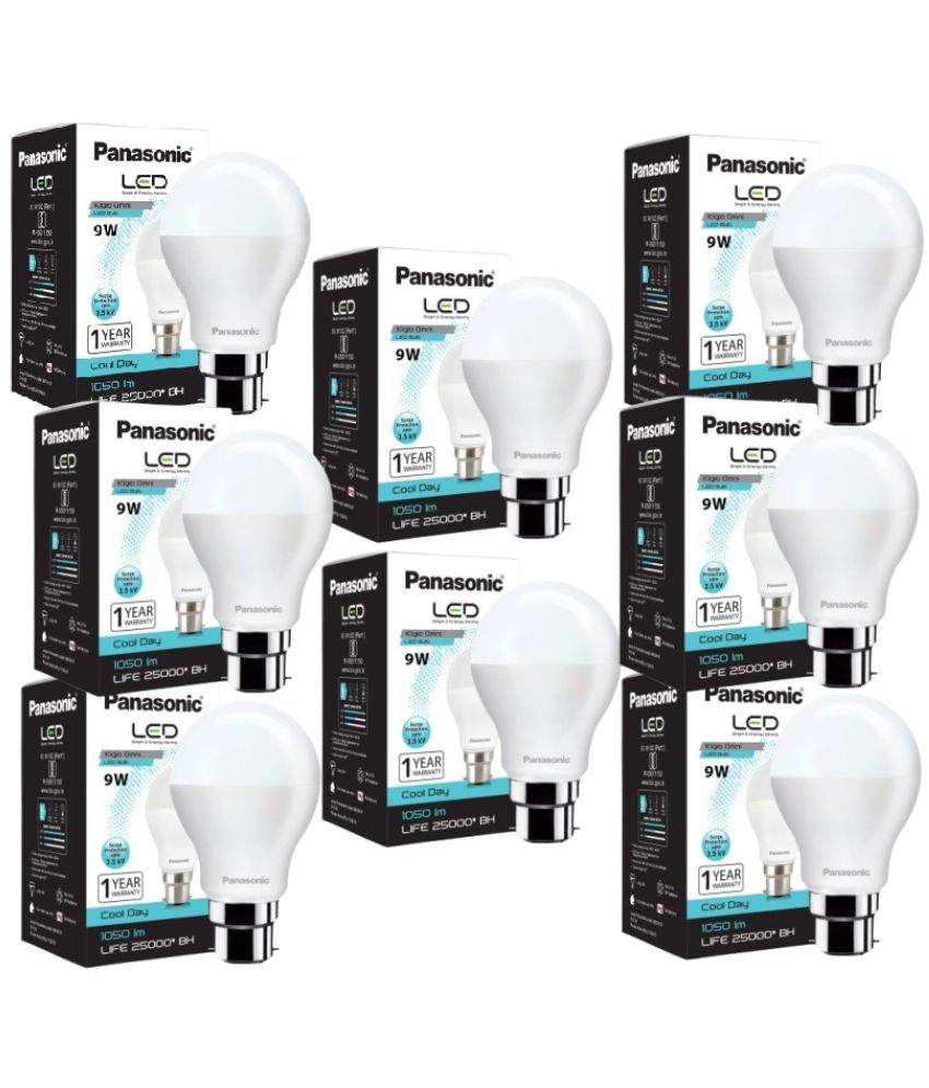     			Panasonic 9W Cool Day Light LED Bulb ( Pack of 8 )