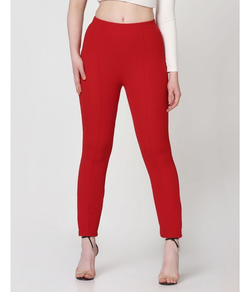    			Selvia Red Lycra Regular Women's Casual Pants ( Pack of 1 )