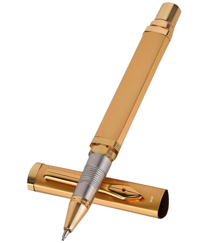     			UJJi Gold Color Triangle Shape Matte Finish Roller Ball Pen