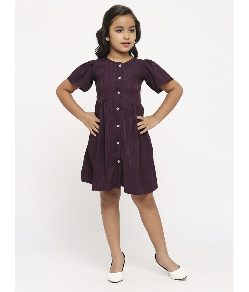     			gufrina Burgundy Polyester Girls Fit And Flare Dress ( Pack of 1 )