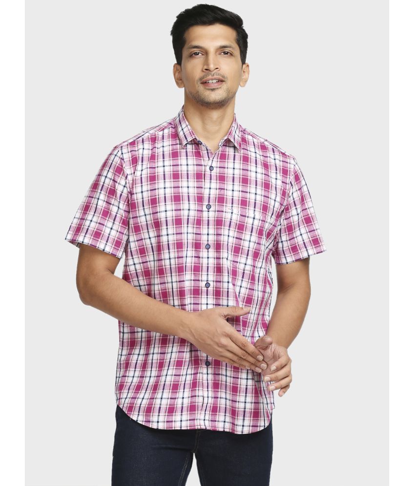     			Colorplus 100% Cotton Regular Fit Checks Full Sleeves Men's Casual Shirt - Purple ( Pack of 1 )