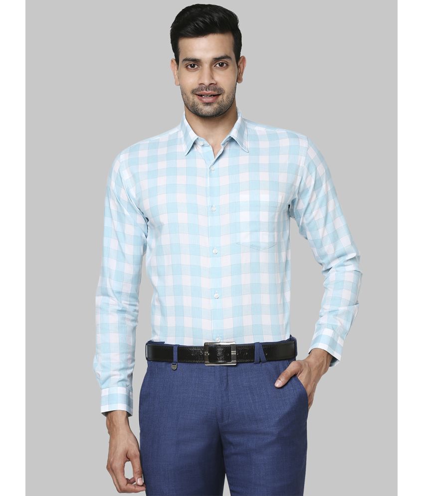     			Park Avenue 100% Cotton Slim Fit Checks Full Sleeves Men's Casual Shirt - Blue ( Pack of 1 )