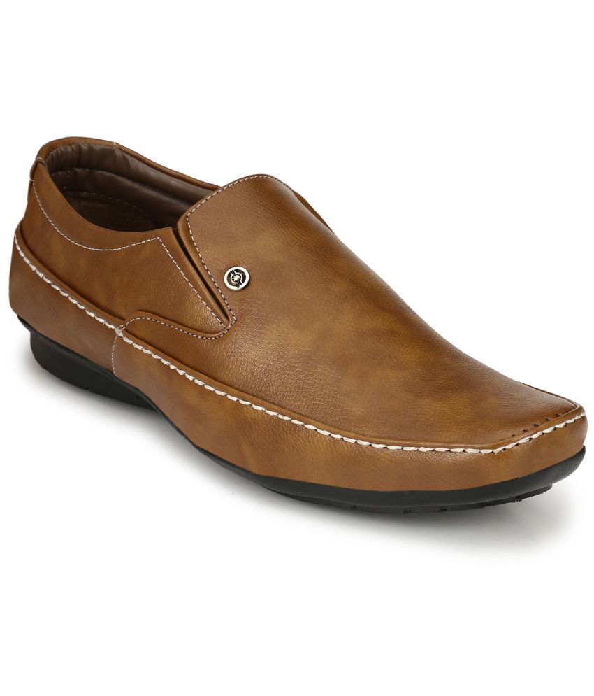     			RL Rocklin Men Tan Men's Slip On Formal Shoes