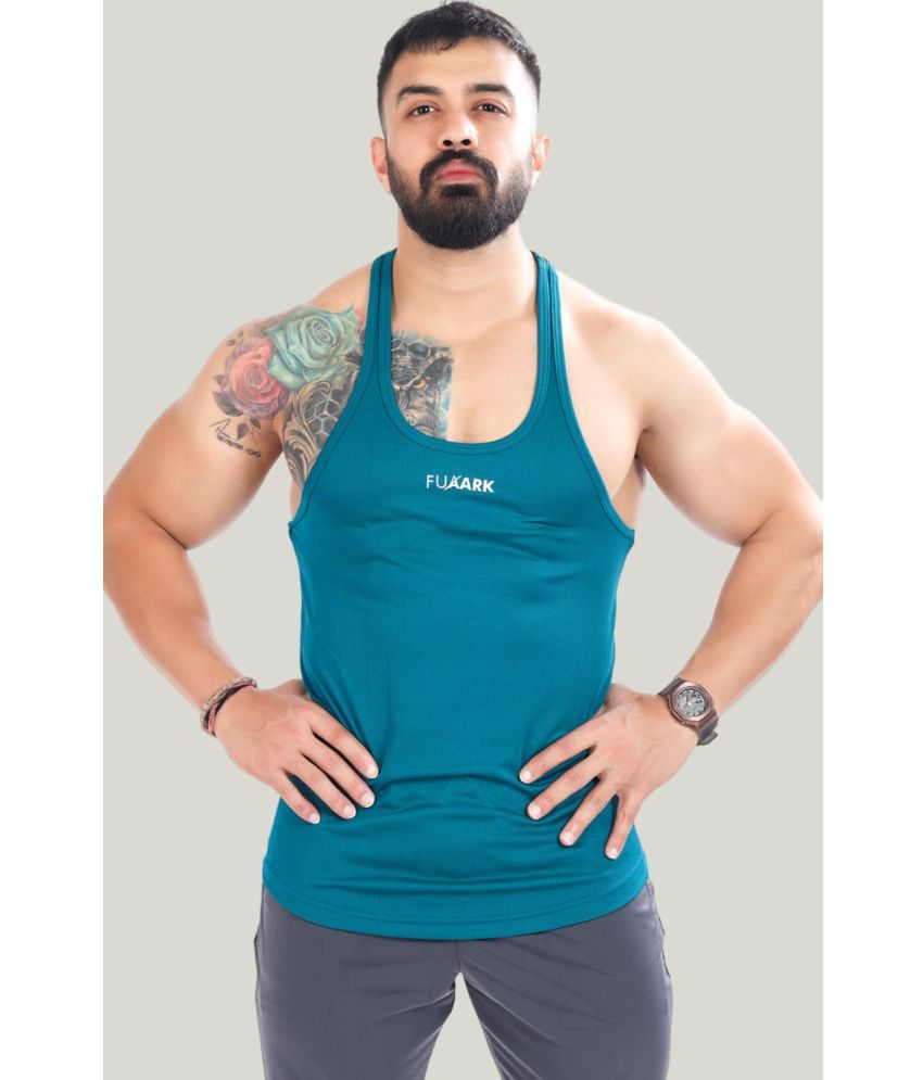     			Fuaark Polyester Men's Vest ( Teal ) Mesh Stringer