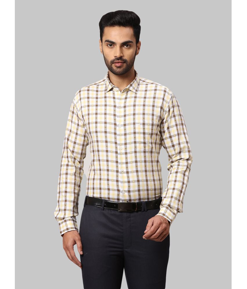     			Park Avenue 100% Cotton Slim Fit Checks Full Sleeves Men's Casual Shirt - Brown ( Pack of 1 )