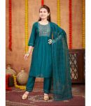 Aarika Girls Silk Kurta and Pant Set ( Pack of 1 , Dark Green )