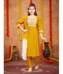 Aarika Girls Silk Kurta and Pant Set ( Pack of 1 , Mustard )