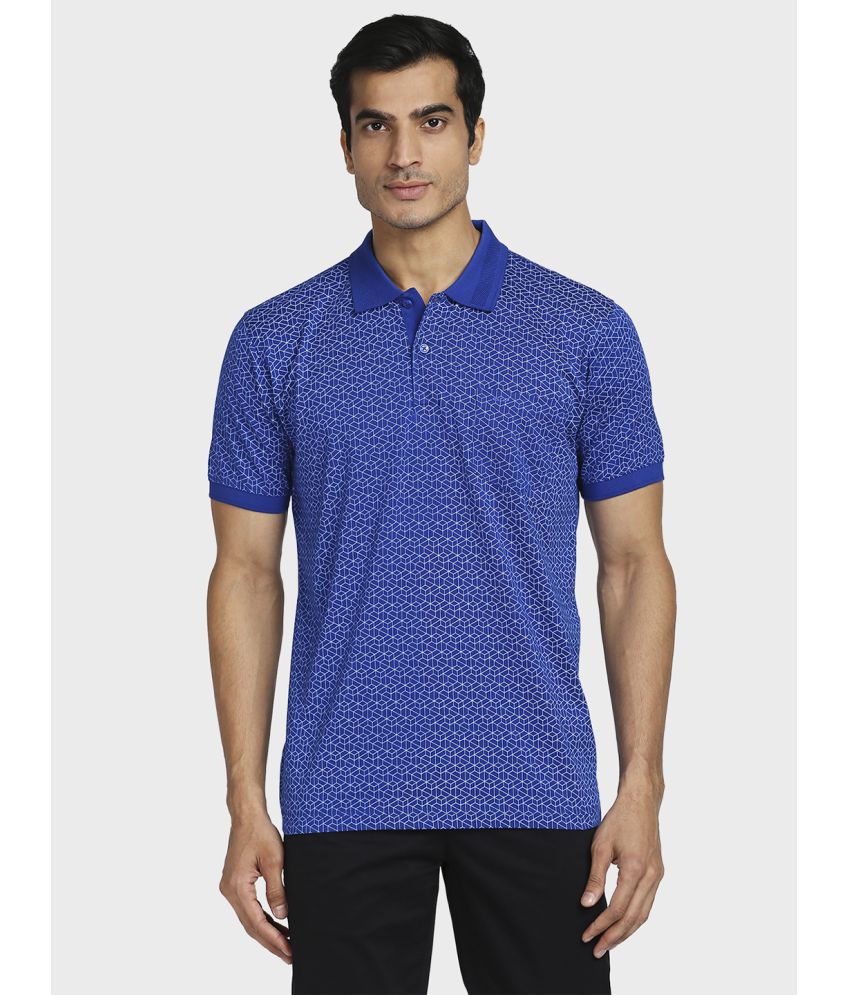     			Colorplus Cotton Regular Fit Printed Half Sleeves Men's Polo T Shirt - Blue ( Pack of 1 )