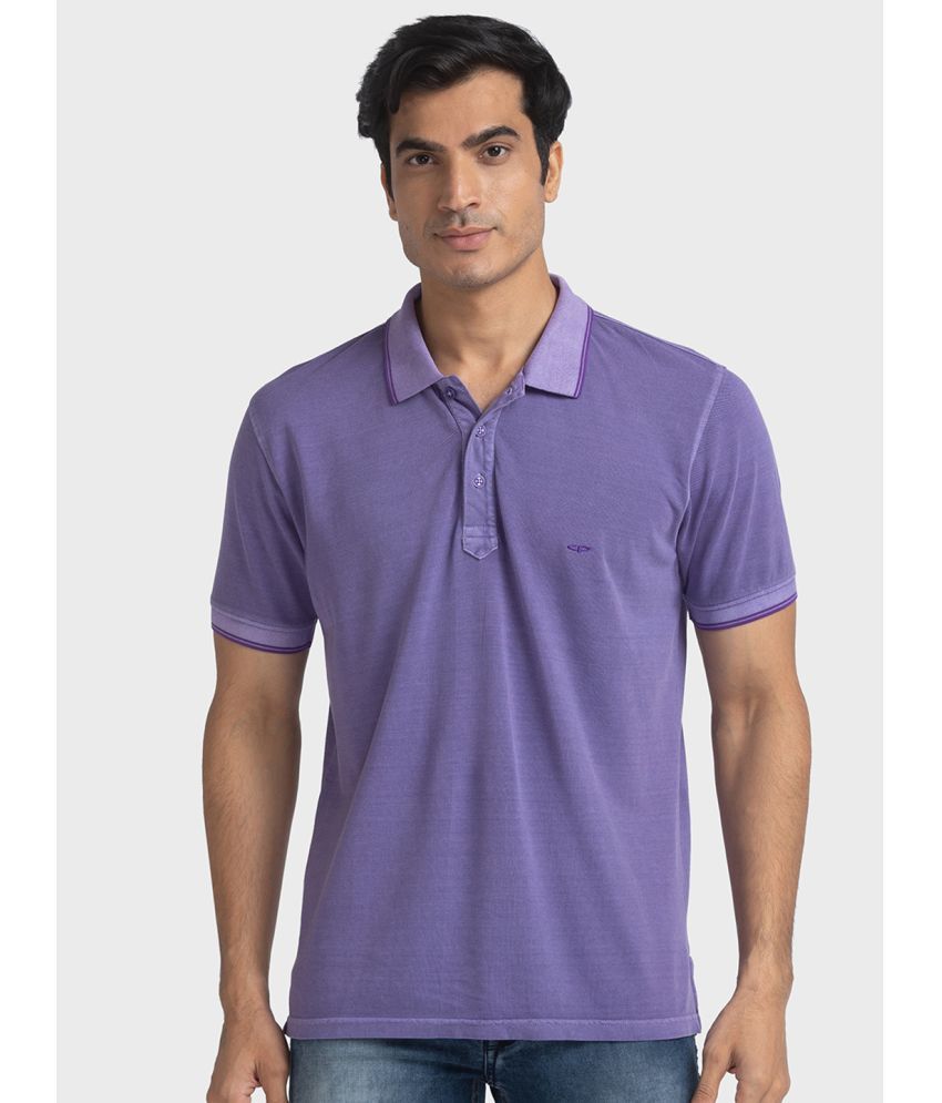     			Colorplus Cotton Regular Fit Solid Half Sleeves Men's Polo T Shirt - Purple ( Pack of 1 )