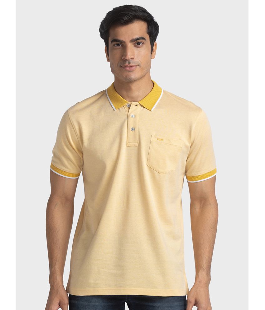     			Colorplus Cotton Regular Fit Solid Half Sleeves Men's Polo T Shirt - Yellow ( Pack of 1 )
