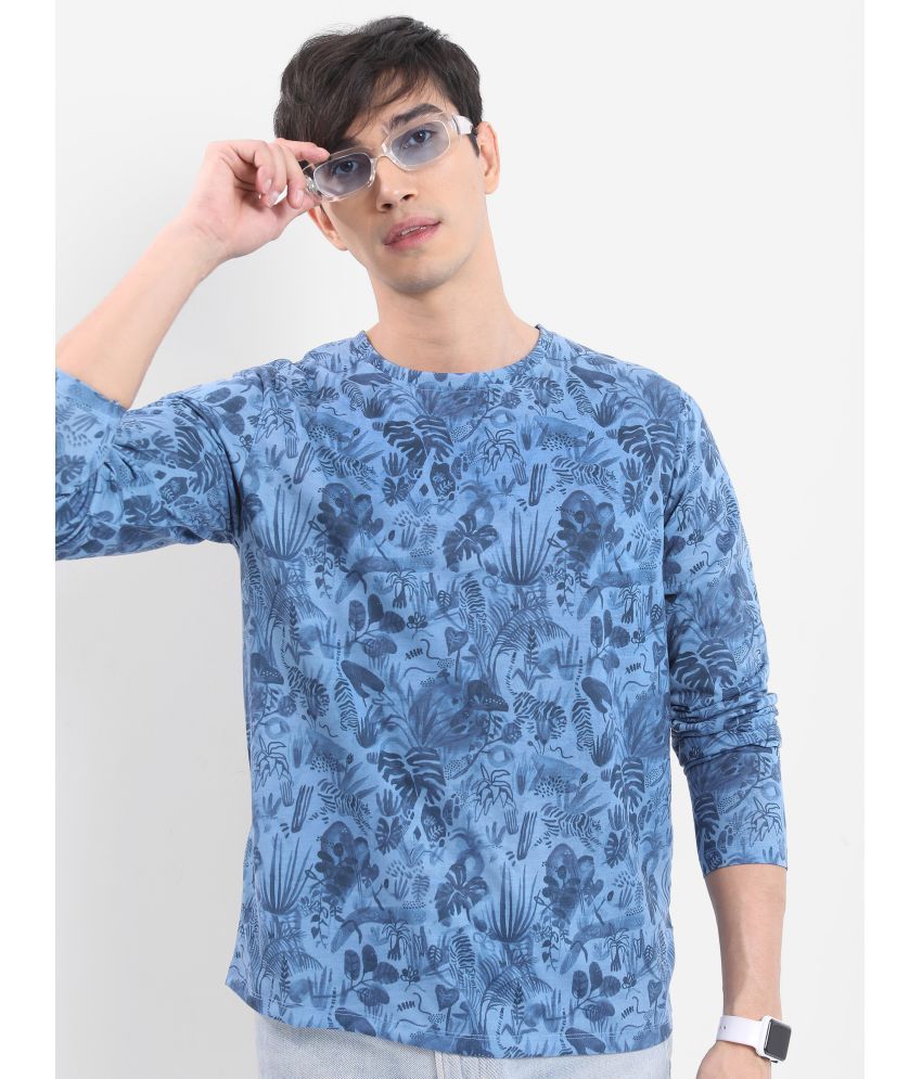     			Ketch Polyester Relaxed Fit Printed Full Sleeves Men's T-Shirt - Blue ( Pack of 1 )