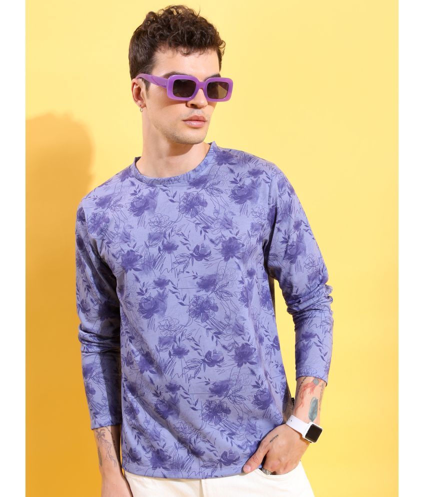     			Ketch Polyester Relaxed Fit Printed Full Sleeves Men's T-Shirt - Purple ( Pack of 1 )