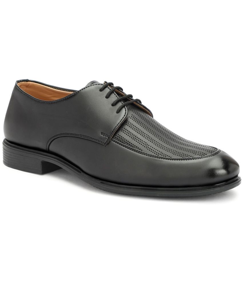     			MARKRANGE Black Men's Derby Formal Shoes